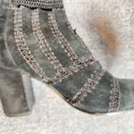 Silent D Black Suede Leather Knit Ankle Boots 37 Heeled Booties Block Heel Zip Size 6.5 Photo 8