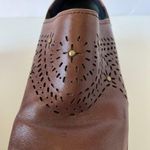 Umberto Raffini Clogs Womens Shoes 40 Brown Leather Studs Die Cut Platform Boho Size 9 Photo 4