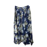 Vintage Hunter Club 100% Linen Floral Maxi Skirt Button Front Maxi Size 10 Blue Photo 2
