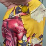 Modcloth  Yellow Ikebana Floral Skirt Size XS A Line Twirl Midi Pockets Photo 3