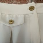 Michael Kors High Rise Wide Leg Cropped Trousers Pants White Women’s 4 Gold Photo 3