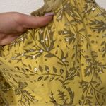 Yoana Baraschi  Vintage Yellow Sequin Leafy Print Sleeveless Knee Length Dress 12 Photo 2