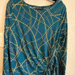 I.N.C Blue Chain Print Women's Top Size XL Photo 1
