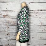 Slinky Brand Size XL Green & White Floral Print Tunic Blouse Top Photo 1