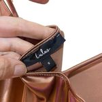 Lulus Rose Gold Metallic Bodycon Dress Small Faux Wrap Formal Y2K Glam Photo 2