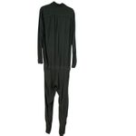 Monrow Jumpsuit Crepe Long Sleeve Collared Button Down Olive Green Size Large Photo 7