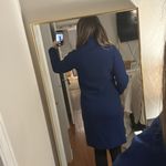 Blue long wool blend pea coat winter jacket! Size 6R! Photo 11