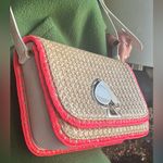 Kate Spade Authentic  Stiched/straw/leather TWIST LOCK Shoulder/ Crossbody Bag Photo 1