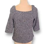 Ann Taylor Marled Knit Sweater Maroon Neutral Pullover Knit Square Neck Medium Photo 8