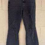 BDG  Urban Outfitters Black High Rise Distressed Stretch Flared Jeans Photo 0