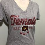 Rivalry Threads NWOT Temple University Owls V Neck Tee T Shirt Top Heather Gray Photo 2