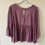 Altar'd State  Burgundy Patterned Blouse Photo 0