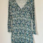 BP NWT Green Floral Knit Long Sleeve V-Neck Sustainable Dress - Size: M Photo 2