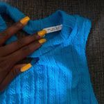 ZARA ribbed asymmetrical electric blue crop top Photo 5