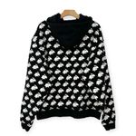 Deuce Brand | NWT | Large | Women's Black Allover White Rabbit Premium Hoodie Photo 5