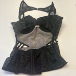 Victoria's Secret  Corset Bustier Longline Lined Underwire Bra Lace Size 34C Black Photo 7