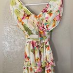 Luxxel The San Francisco Ivory Multi Romper Off Shoulder Ruffled Floral Sz S Photo 5