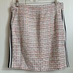 Anthropologie  Maeve PETITE Tweed Skirt Pink Blue Sporty Tux Y2K Stripe Size 10 Photo 0