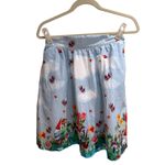 Gnome Skirt Butterfly Floral Print A Line Mini Skirt Cottagecore Size M Blue Size M Photo 5