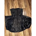 Rachel Zoe  Strapless Black and Gold Metallic Bubble Hem Pleated Mini Dress Sz 2‎ Photo 5