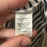 Sundance  Black & White Striped Long Sleeve V-Neck Raw Hem Cotton Tunic Top Large Photo 5