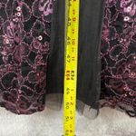Candalite PS Black Purple Sequin Lace Floral Maxi Dress Evening Gown no belt Black Size 00 Photo 2