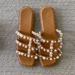 Nicole Miller Pearl on Tan Leather Slide Sandals Size 9.5 Photo 6