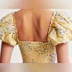 Abercrombie & Fitch  Yellow and Blue Floral Puffy Sleeve Cropped Top Photo 1