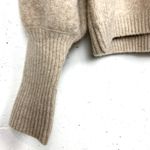 Fifteen Twenty Puff Sleeve Crewneck Sweater Ribbed Trim Wool Blend Oatmeal Small Photo 8