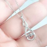 Sterling Silver S925  Synthetic Sapphire Necklace Photo 2