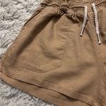 Love Tree Tan Shorts Elastic Waist with Tie Relaxed Fit Size L Photo 2
