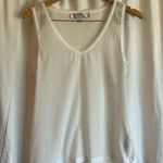 French Connection Classic Sheer Sleeveless V Neck White Tank Top Photo 0
