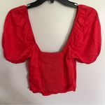 Urban Outfitters NWT Red Faux Wrap Puff Sleeve V-Neck Crop Top Size Small Photo 12