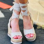 Soda Nude Lace Up Wedge Photo 1