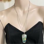 Vintage China Porcelain Pottery Shard Pendant Necklace Photo 2