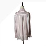 Rails Shirt Women Medium Pink White Charli Bordeaux Stripe Linen Button Down Photo 2