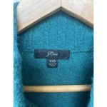 J.Crew Teal Green Mock Neck Slim Knit Sweater Merino Wool Blend XXS Classic Blue Photo 4