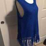 August Silk  Royal Blue Festival Open Knit Sweater XL Photo 1