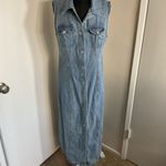 31. House of Harlow Sleeveless Denim Maxi Dress Size Medium Blue Size L Photo 1