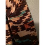 Adara Tribal Print Lace Bottom Short Flutter Sleeve Dress Size Medium Brown Photo 5