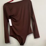 Live in the Moment Elegant Long Sleeve Bodysuit in Rich Brown Photo 3