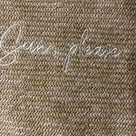 UNBRANDED STRAW PURSE WITH YELLOW PINEAPPLE CLOTH LINING OFF WHITE STRAPS Tan Photo 2