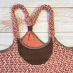 Brown & Pink Mixed Knit Racer Back Tank Top Funky People Boho Cottagecore XL Photo 2