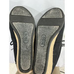 Womans Bobs By Sketchers Memory Foam Us 8 Black Fabric Lace Up Wedge Shoes Photo 7
