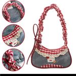 Stylish Red and Gray Women's Bag Photo 1