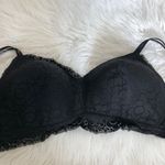 Aerie  Wireless‎ Bra 40DD Black Lace Floral Design Adjustable Straps NWT Photo 3