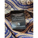 Pleione  Sheer Pullover Sheer Paisley Earth Tone Roll Tab Sleeve Top S Photo 7