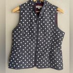 Talbots Women’s Quilted Gray Polka Dot Zip Up Vest Photo 0