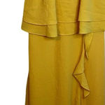 NWT Kenzie Yellow High Neck Ruffle Midi Dress Size 4 Photo 0