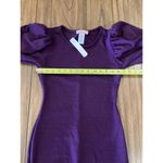 Karen T Design Balloon Long Sleeve mini bodycon fitted Sweater Dress Purple S Photo 6